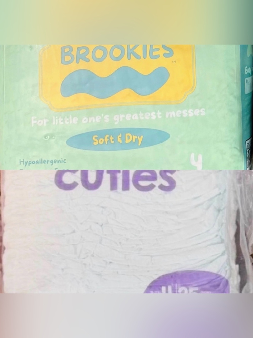 Cuties & Brookies Diapers Size 4 Unisex Qty 50 New Unopened Unisex Gifts